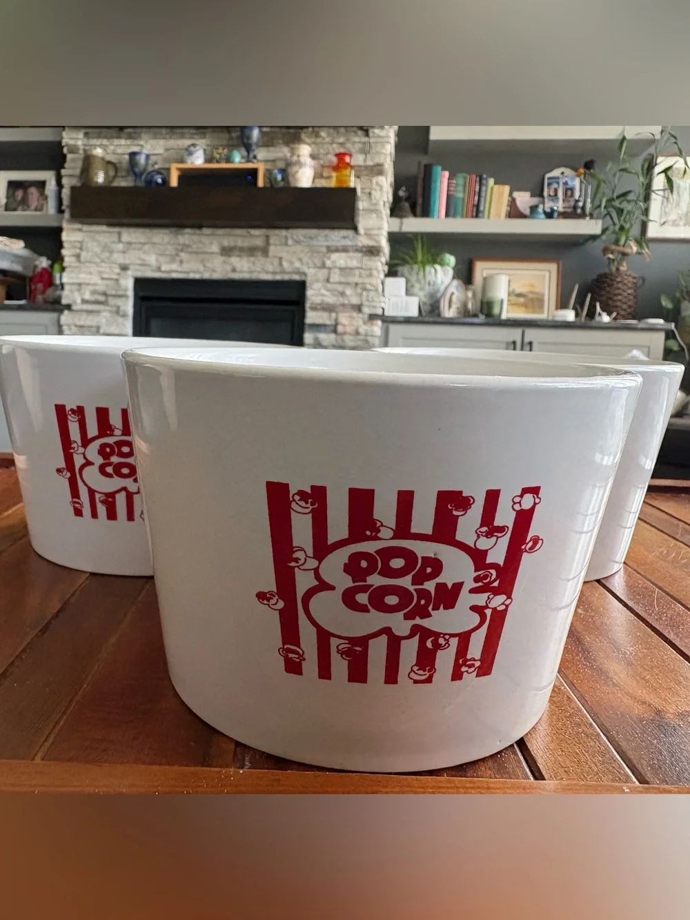 Four Star Stoneware 3 Piece Classic Popcorn Bowl Set
